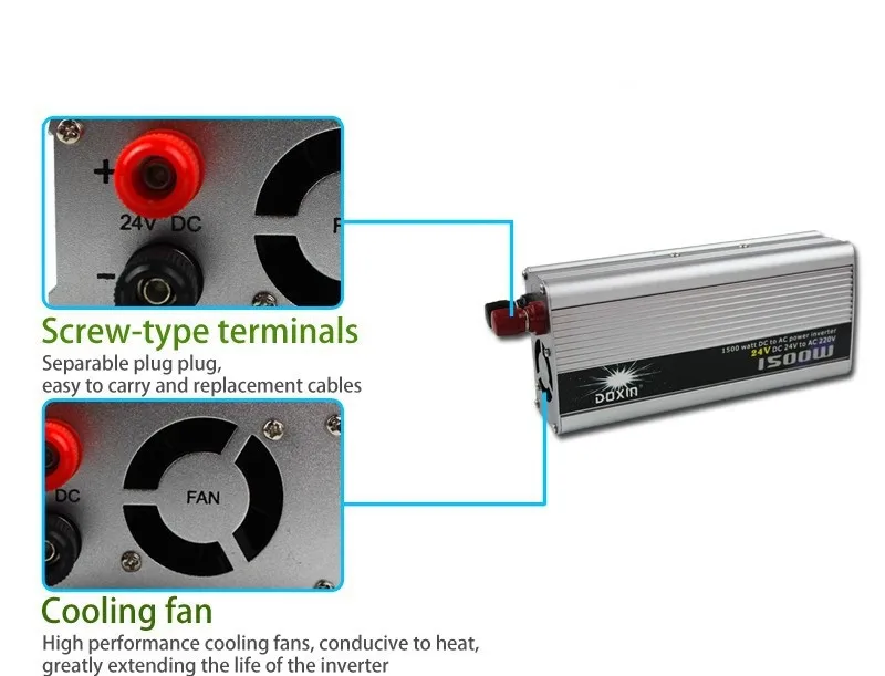 Doxin инвертор 1500 Вт без UPS модифицированный синусоидальный инвертор постоянного тока 24 В переменного тока 220 В/230 В/240 в преобразователь для автомобильного инвертора