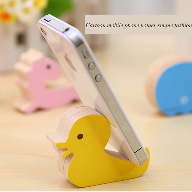 New Universal Cute Cartoon Wood Animal Phone Holder Smart