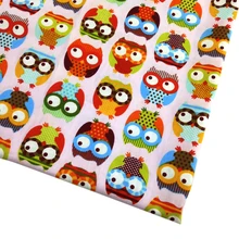 Ткань 50*145 см или 50*130 см, 100 хлопок, животные, медведь, Сова, ткань для детского постельного белья, домашний текстиль для шитья куклы тильда, c948