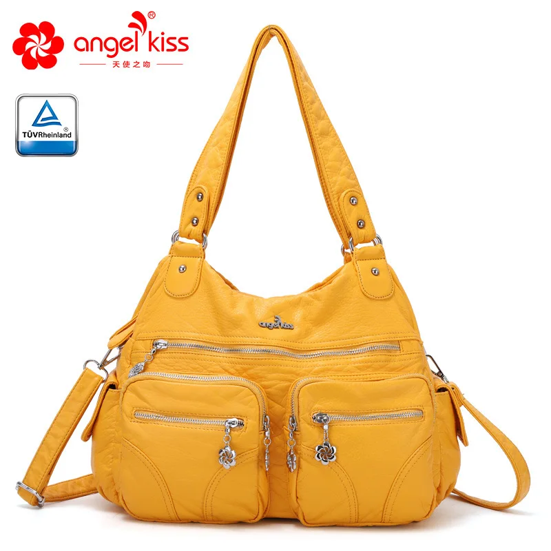 

Angelkiss Roomy Fashion Hobo Womens Handbags Ladies Purse Satchel Shoulder Bags Tote Washed Leather Bag