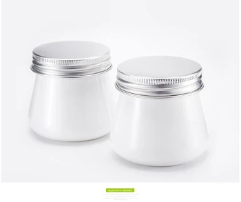 

50 pcs/Lot PET White Jars For Cosmetic 80ML Facial Mask Plastic Containers With Aluminium Lid Food Storage Jars