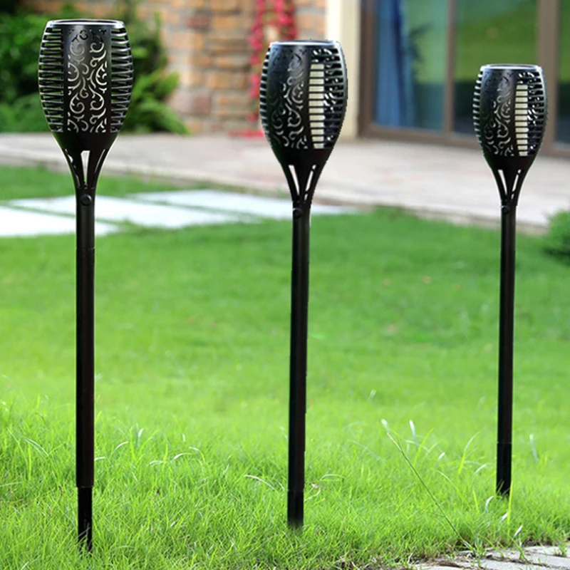 Paisagem ao ar Decoração do Jardim 96led Chama Bruxuleante Luz Solar à Prova d' Água Luz da Tocha Solar Jardim Lâmpada Livre Gramado Luz 12 96led lâmpada solar à prova dwaterproof água