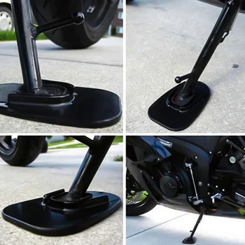 

Black Motorcycle Plastic Kickstand Stand Pad Plate Base for Yamaha for Honda Universal Motorbike Parking