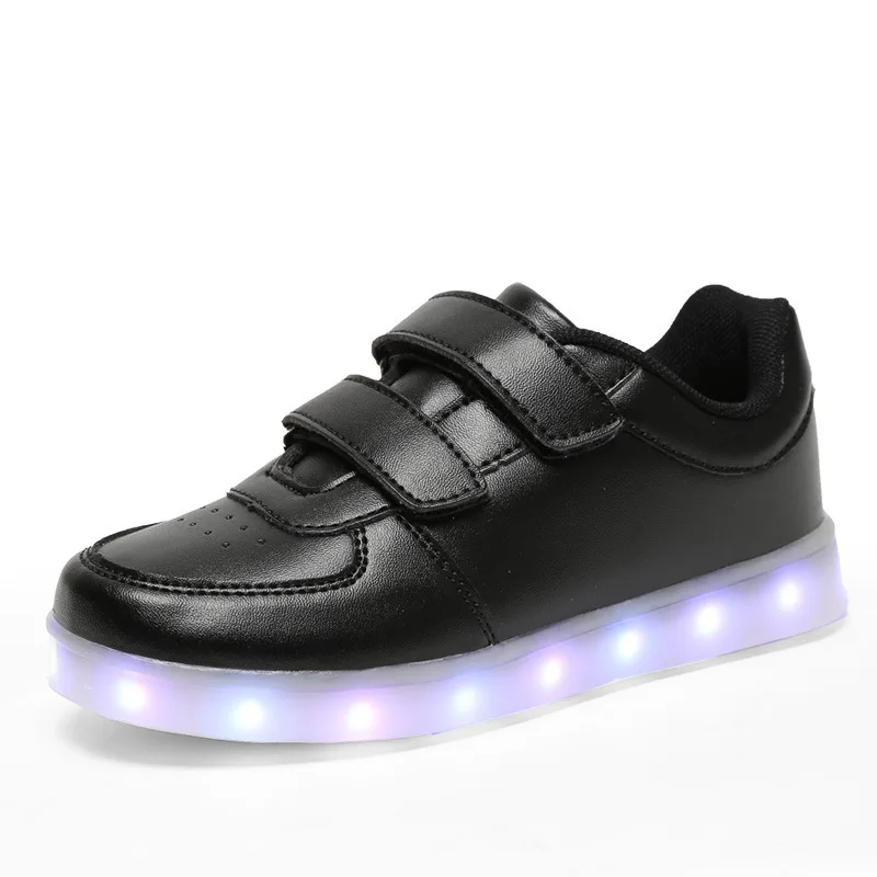 Loop de Carregamento Sapatos das Meninas dos Meninos Sapatos de Flash Kashiluo Crianças Levaram Sapatos Sneakers Crianças Gancho Usb Moda Luminosa Brilhante 24 shoes girls