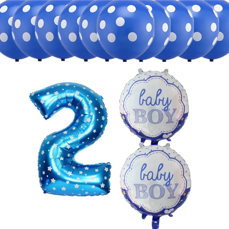 13 шт./компл. Happy День рождения украшение шары для малышей и детей постарше от 2 лет на день рождения воздушные шары в форме цифр в горошек латексный надувной воздушный шар
