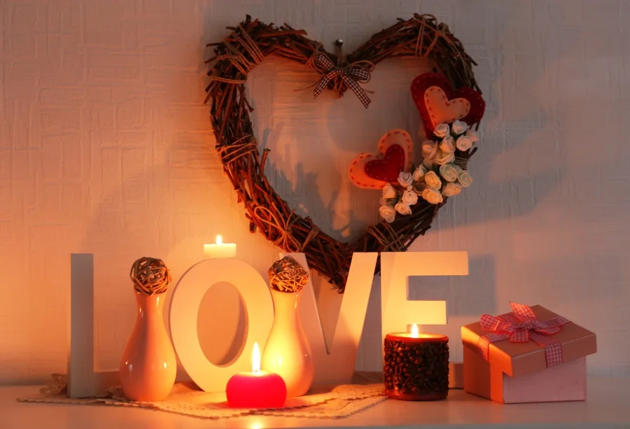 

Laeacco Love Flower Candle Garland Vase Gift Baby Newborn Photo Backgrounds Customized Photographic Backdrops For Photo Studio