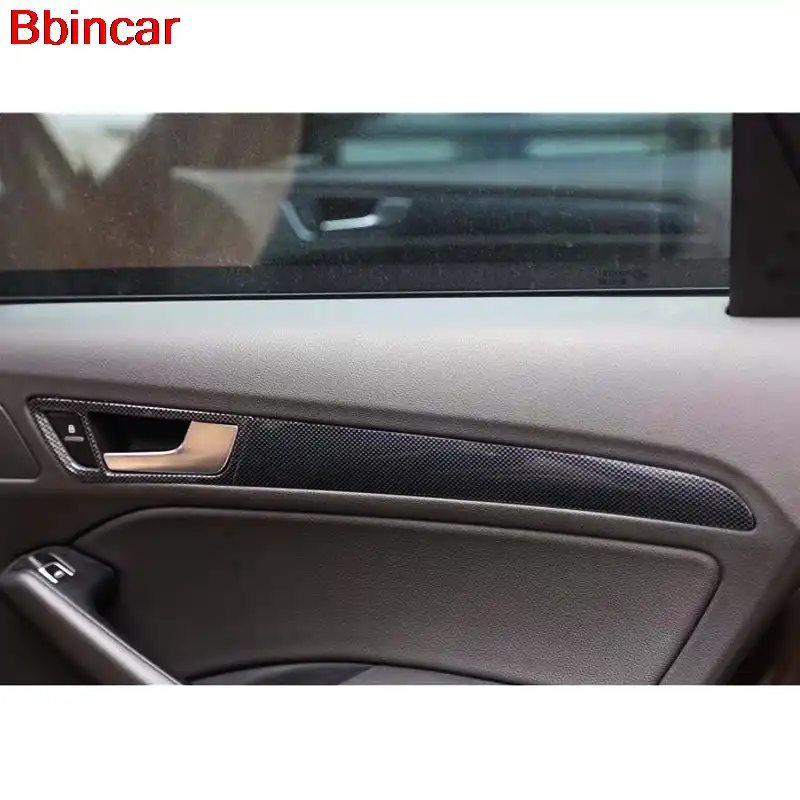 Bbincar Interior Parts For Audi Q5 2013 2016 Abs Plastic Carbon Fiber Front Gear Shif Panel Frame 4 Door Handle Trim