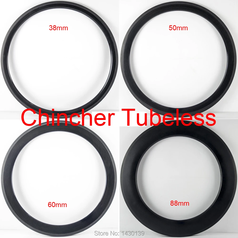 2Pcs New U Shape 700C 38 50 60 88mm Road Bike 3K UD Full Carbon Fibre