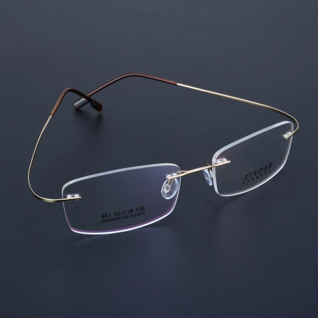 Mayitr 1 шт., для женщин и мужчин, ультралегкие прямоугольные очки, оправа, гибкая, без оправы, с эффектом памяти, металлические оправы для очков, 4 цвета, высокое качество