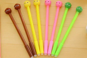 

mix new face style gel pen cute cartoon stationery prize gift kawaii korea student pen full needle black ink 0.38mm 48pc/lot