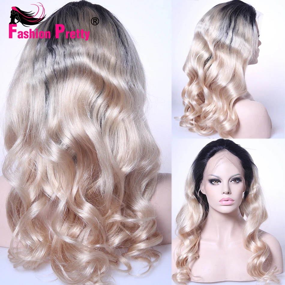 

#1b/#60 Ombre Full Lace Wigs Human Hair Ombre Human Hair Lace Wig 10A Grade Brazilian Human Hair Wigs With Natural Hairline