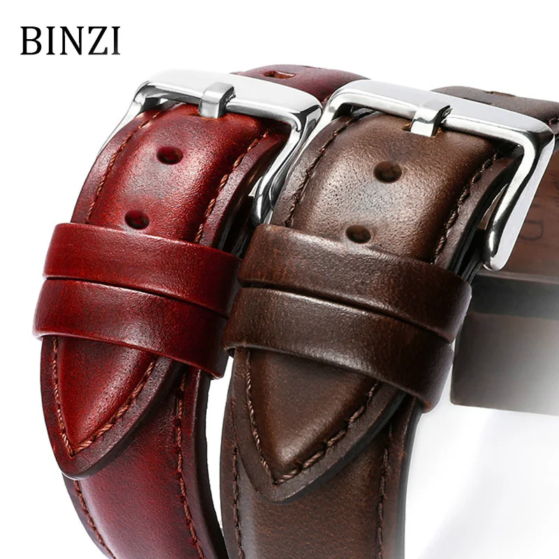 Кожаный ремешок для часов BINZI 22 мм 20 18 16 14 мужчин и женщин на ремне tissot|clock strap|watchband