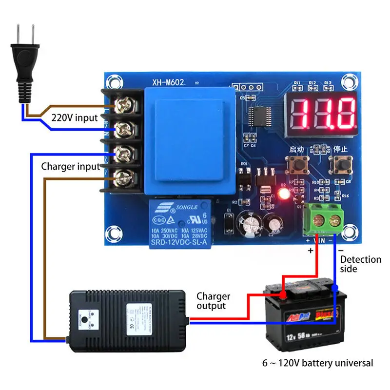 

3.7V ~ 120V CNC Storage Battery Lithium Battery Charging Control Module Battery Switch Protection Board 12v 24v 48v