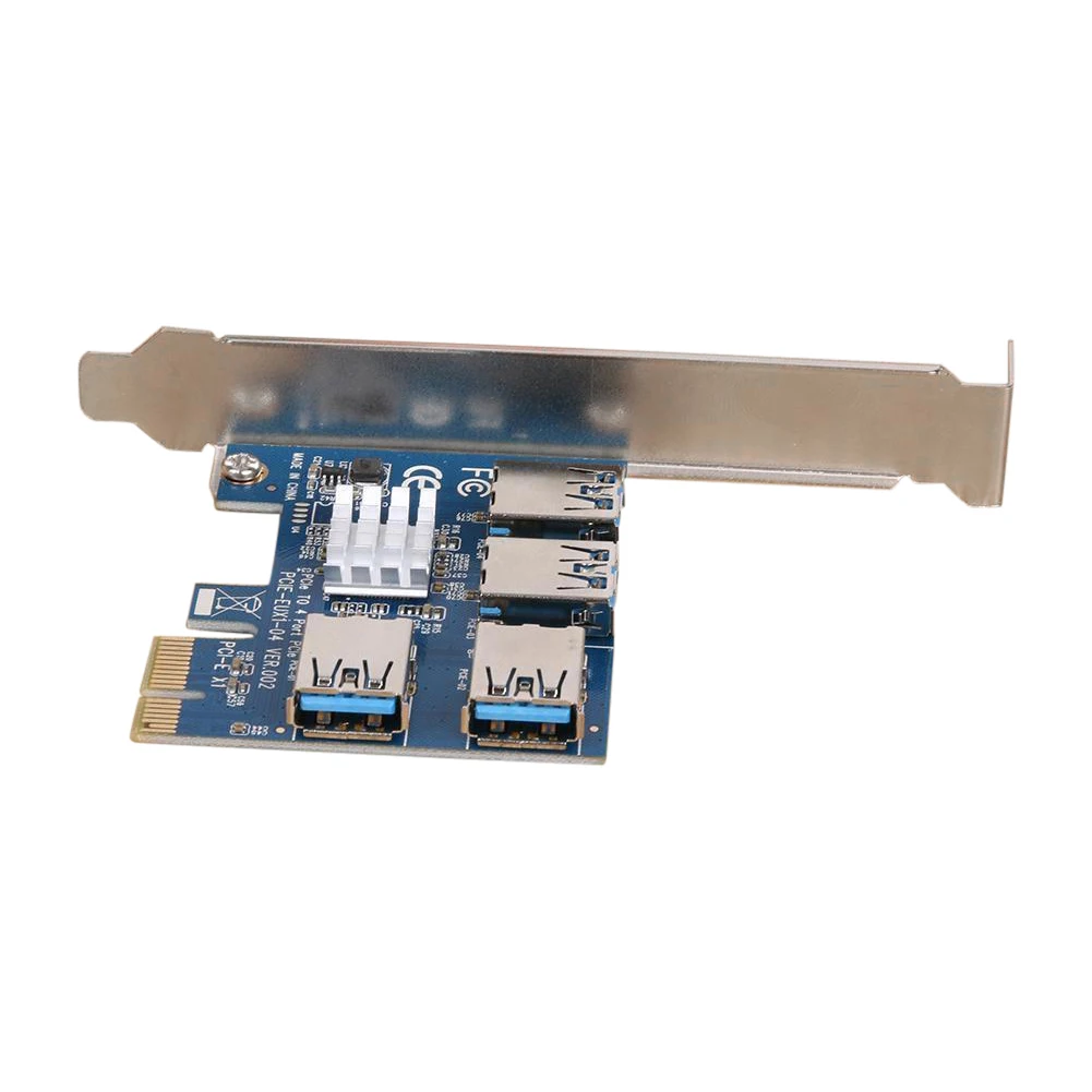 Плата расширения PCI-E от 1 до 4 слотов PCI USB 3 0 переходник для майнинга Райзер