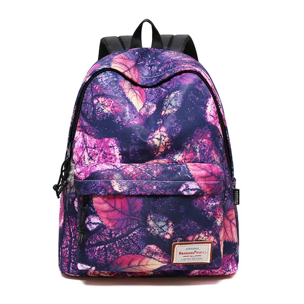 Женские рюкзаки с принтом, рюкзак для женщин и мужчин, модные сумки через плечо для девочек, повседневные школьные сумки, дорожные сумки - Цвет: purple