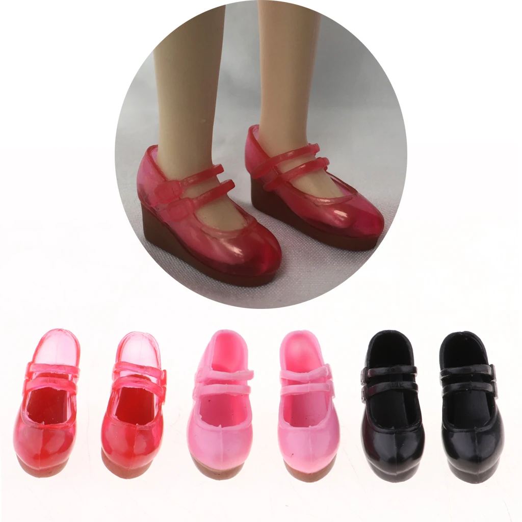 3 Pairs Plastic Single Shoes Slope Heels for 1/6 Azone Dolls Clothing Accessories Doll Single Shoes Clothing Accessories