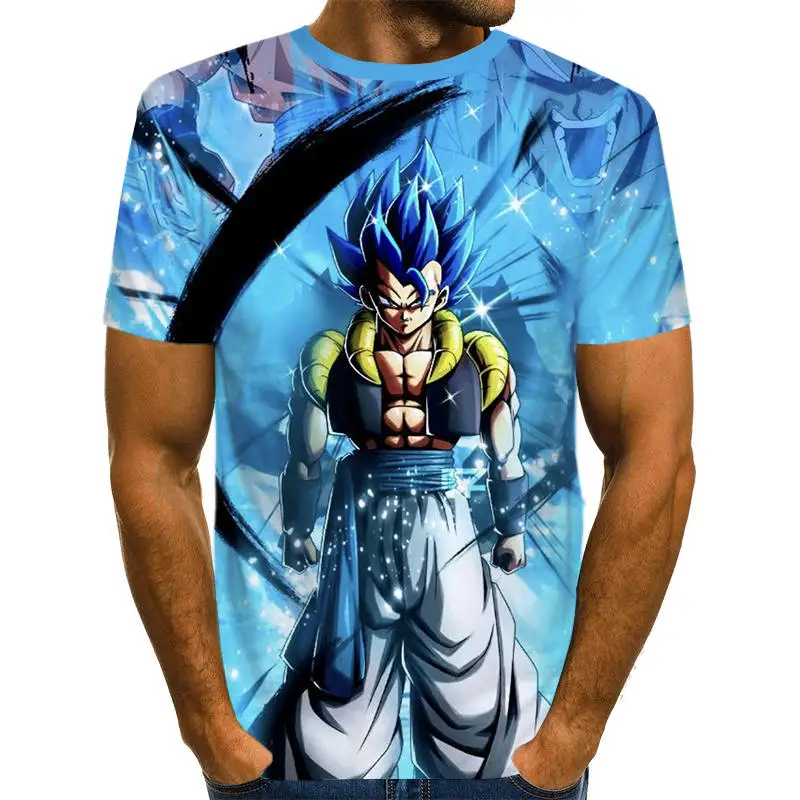 Супер Saiyan 3D футболка, аниме Dragon Ball Z Goku, летние модные футболки для мужчин/мальчиков, повседневная мужская футболка с рисунком, полный размер