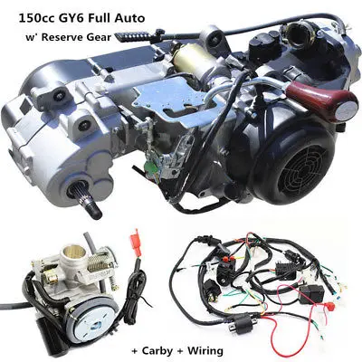 GY6 150CC полностью автоматический двигатель заднего хода + жгут проводов