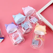 Креативные трендовые персональные стеклянные Мультяшные кошачьи уши портативная ручная чашка Милая женская Подарочная чашка