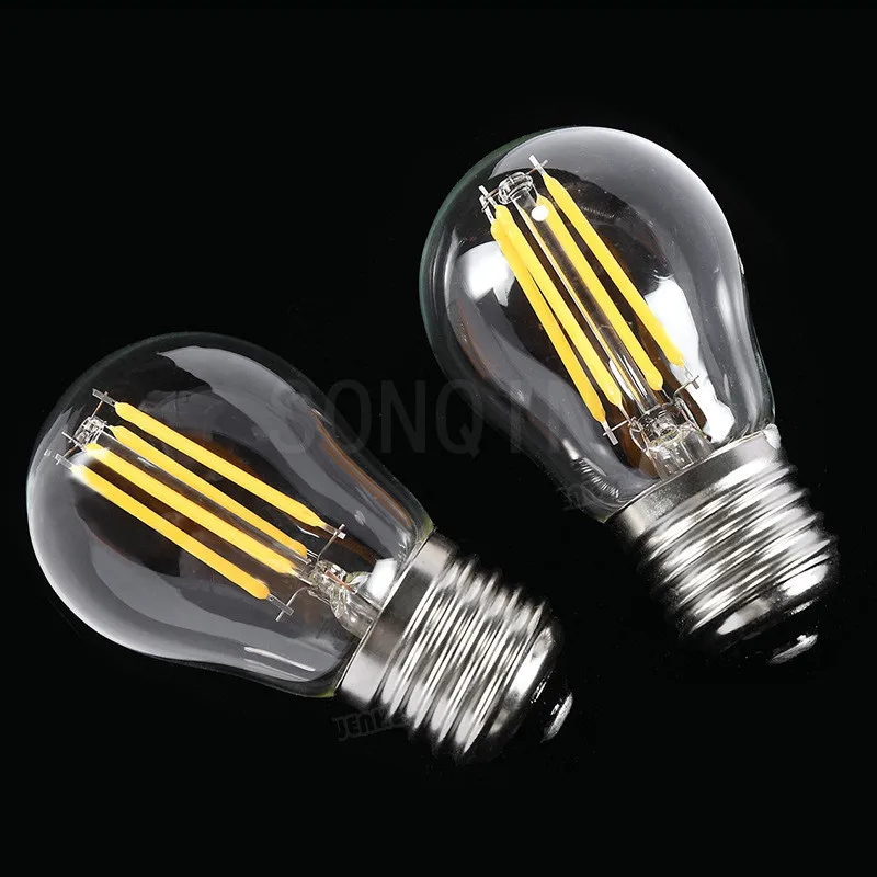 6pcs Super Bright E14 A60 LED Filament Lamp Dimmable 6W 9W 18W 24W Bulb 220V Retro Candle Lighting E27G45 Free shipping