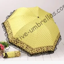 Имитация рай зонтик, UPF> 40+, ladies'parasol, серебряное покрытие(УФ защиты), boder вышивка, леопардовый дизайн, смешанный заказ