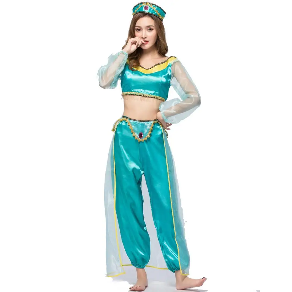 

New Adult Women Anime Aladdin Princess Jasmine Cosplay Costume Halloween Party Clothing Suit