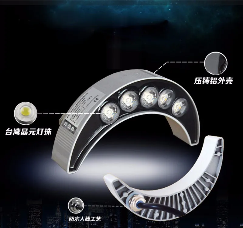 

4pcs/lot High Power Led Lights 6W Crescent Moon Lights Spotlights Outdoor Projection Lamp Lawn Lamp Light Corrugated