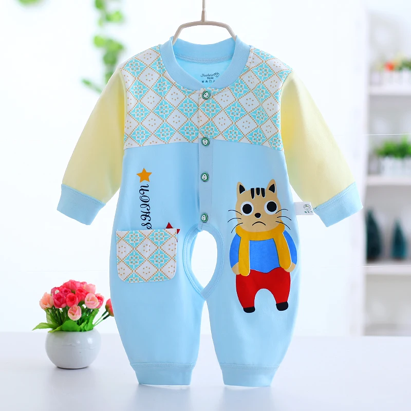 

Newborn Conjoined Clothes For 0-3-6 Months To Crawl, Autumn Winter, Baby To Keep Warm, Spring And Autumn Cotton Baby