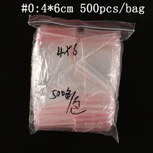 Mini sac plastique PE Transparent, 500 pièces, sacs d'emballage pour bagues, boucles d'oreilles, bijoux, 4x6cm
