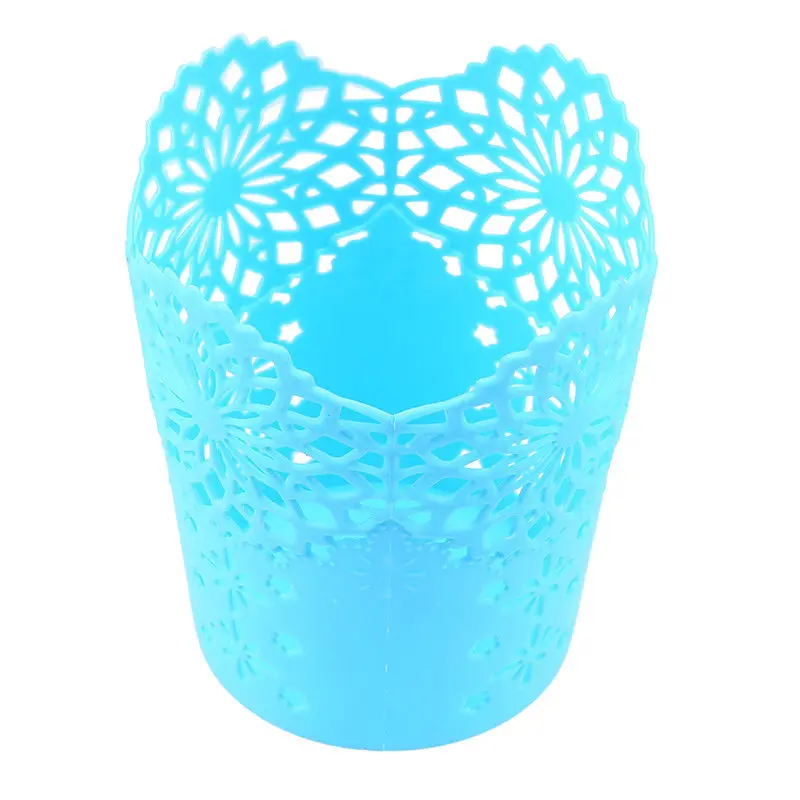 Storage Basket Desktop Storage Basket Plastic Hollow Cutter Basket Storage Box Flower Pen Pot Makeup Brush Holder Baskets