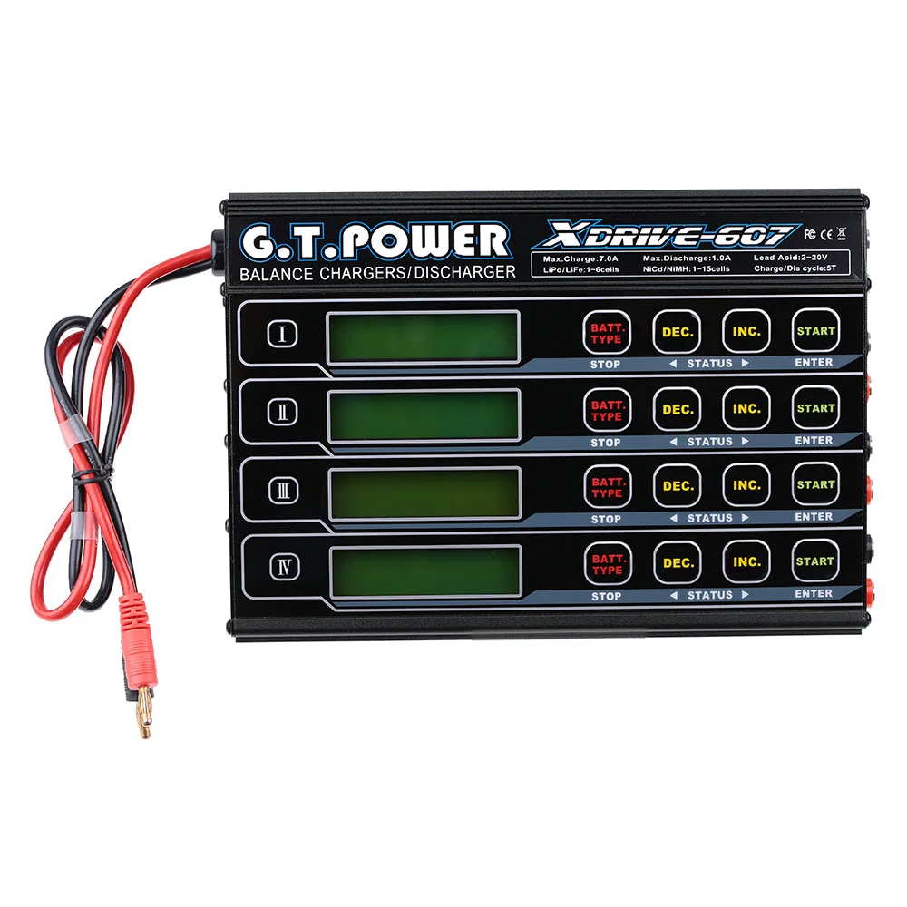 G. T. POWER X-DRIVE 607 4*80 Вт жизни/NiMH/NiCD LiPo батарея баланс зарядное устройство/Dis зарядное устройство