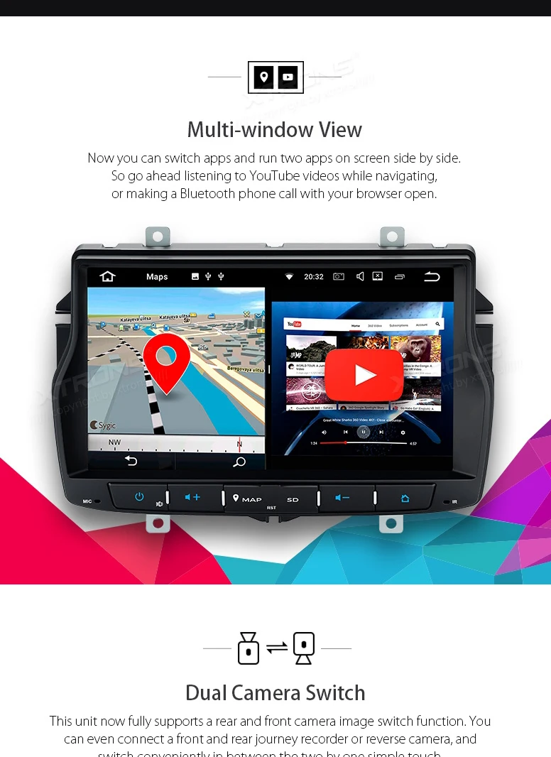 Sale 8" Android 7.1 OS Car Multimedia Navigation GPS Radio for Lada Vesta 2015-2018 with 2GB RAM 16GB ROM & Multi-Window View Support 4