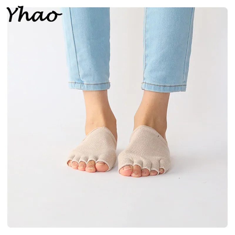 Yhao Женские Йога половина носки с разделением пальцев быстросохнущие прочные пять пальцев женские противоскользящие Пилатес спортивные носки
