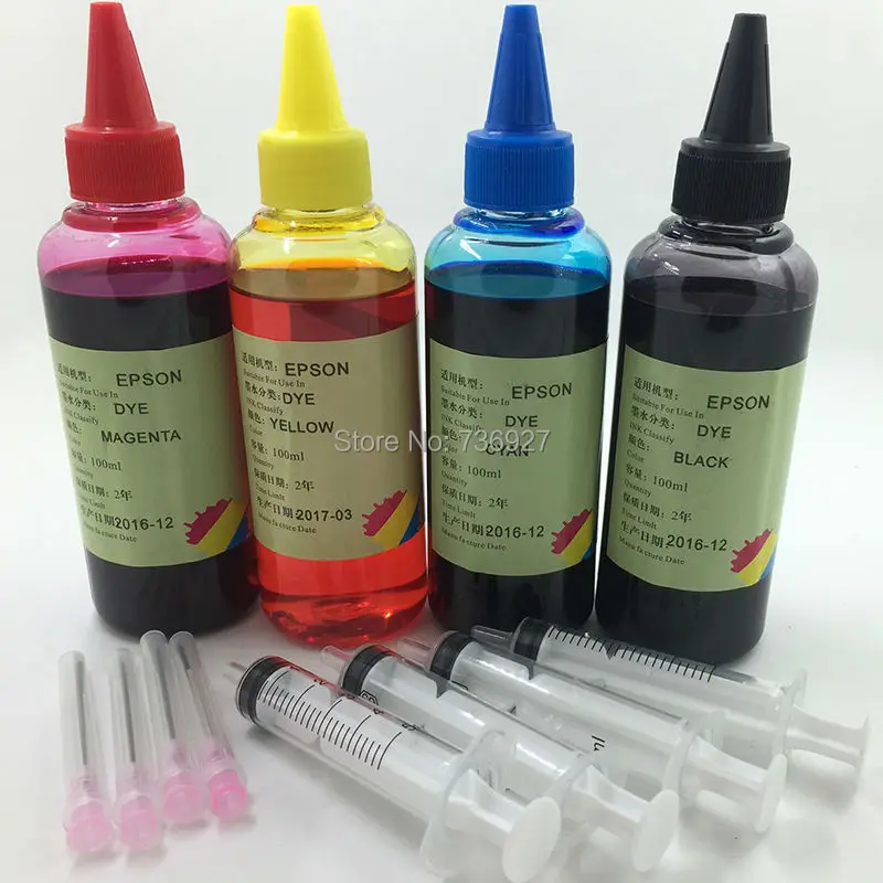 

4X 100ml T0611 T0612 T0613 T0614 Refill Dye ink for Epson Stylus D68 D88 DX3800 DX3850 DX4200 DX4250 DX4800 X4850 printer