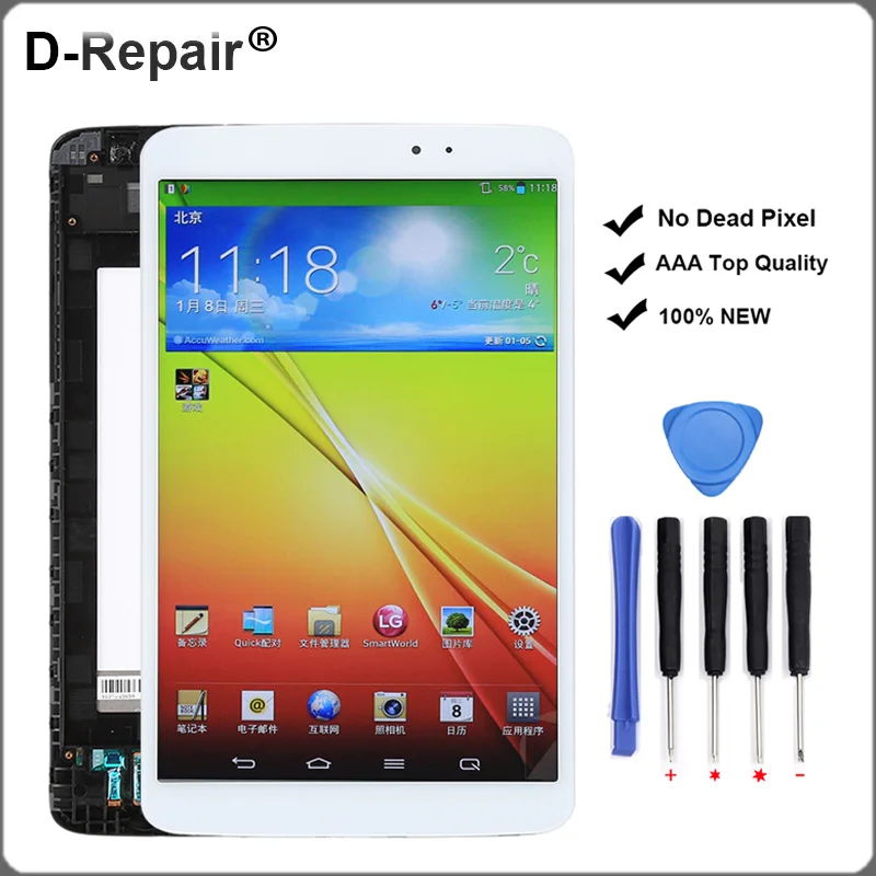 

For LG G Pad 8.3 LCD V500 WIFI LCD Display Touch Screen Digitizer Frame Assembly Replacements For LG V500 Display