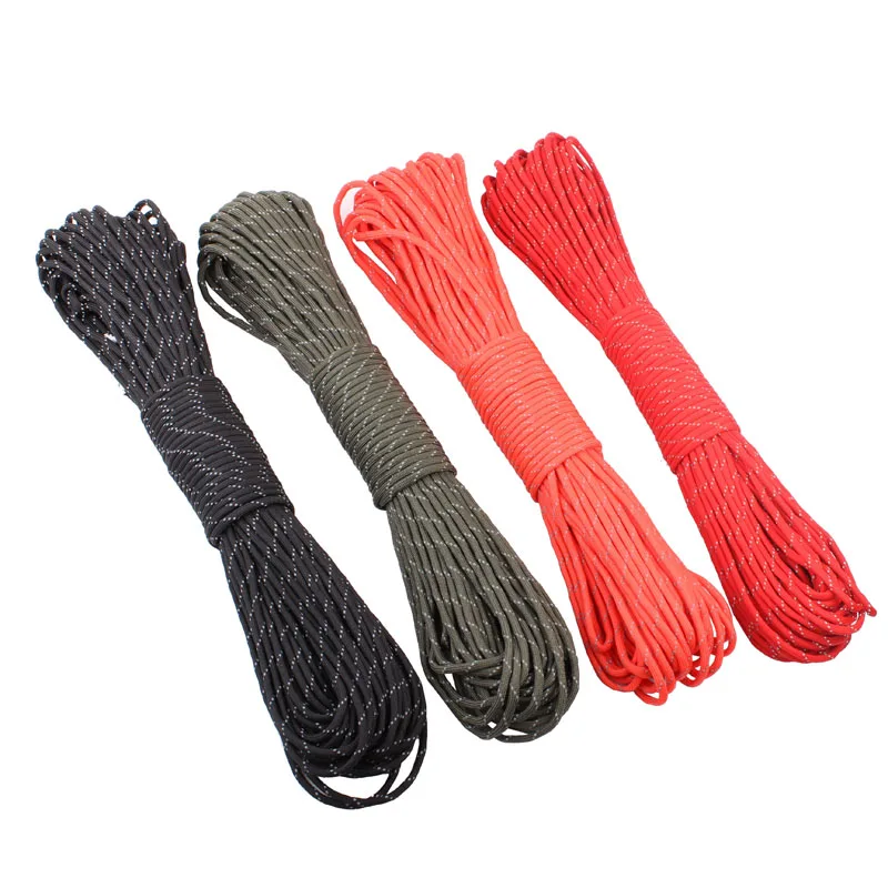 GEGEDA 12 Colors Reflective Paracord 550lb 7 Strand 25feet Survival 7strand PARACHUTE
