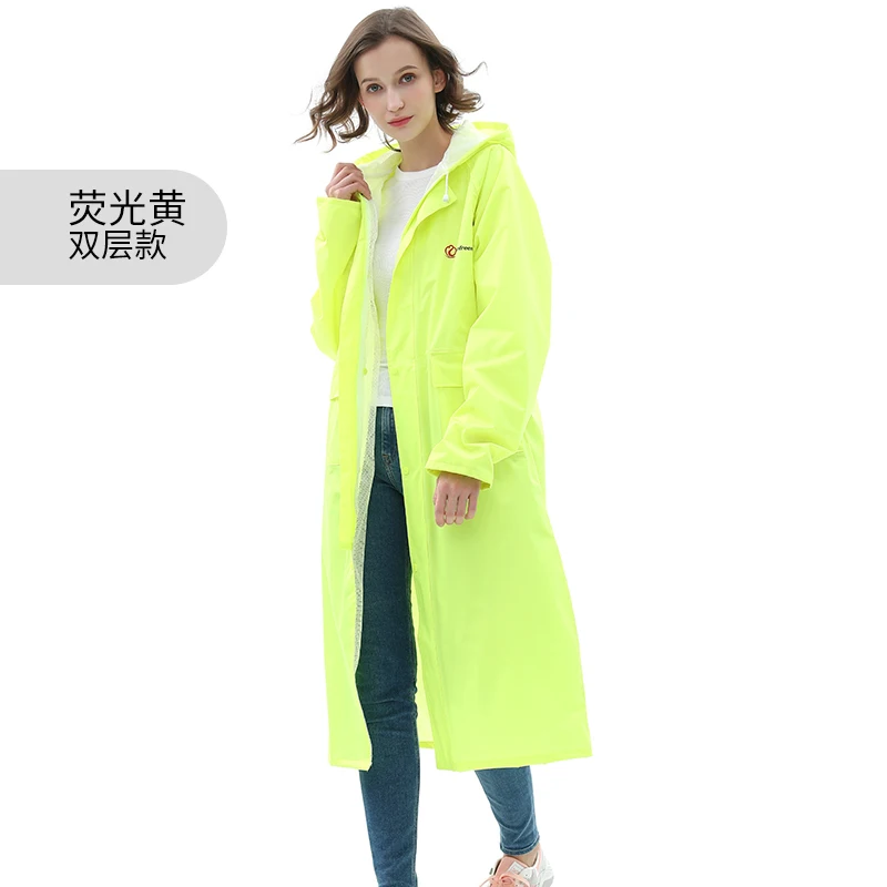 Стильное пластиковое пончо, дождевик для взрослых женщин, водонепроницаемое непромокаемое пальто для путешествий и пеших прогулок, женское легкое Желтое Пальто для кемпинга R6 - Цвет: 3 women