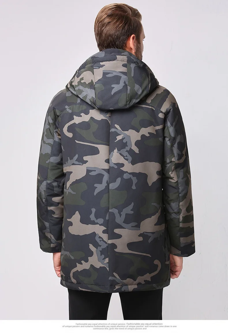 Fashion Winter Jackets Men's Warm Down Coat Parka Thickening Rabbit hair Liner Detachable Turtleneck Windproof Concise  (11)