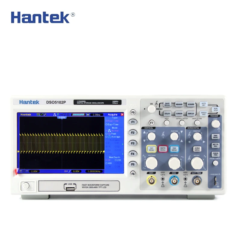 

Oscilloscope DSO5102P Hantek Digital Storage 100MHz 2channels 1GSa/s 7'' TFT LCD Better than Ads1102cal+