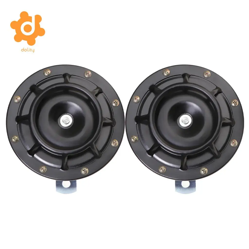 dolity 2 Pieces 12V Auto High Bass Basin Type Loudspeaker Signal Alarm  silver