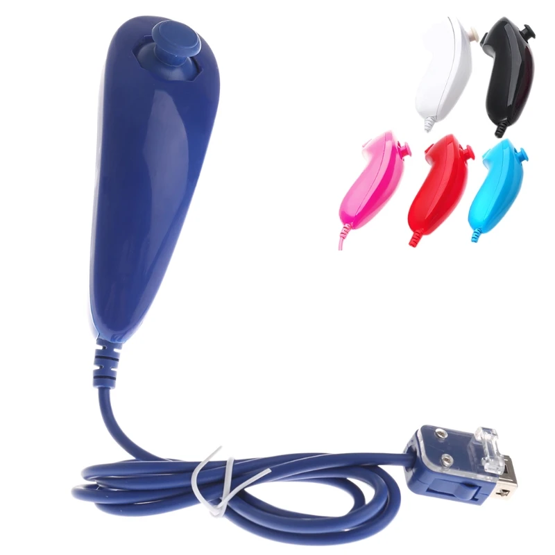 Nunchuck Nunchuk видеоигры пульт дистанционного управления для консоль Nintendo Wii 6 цветов