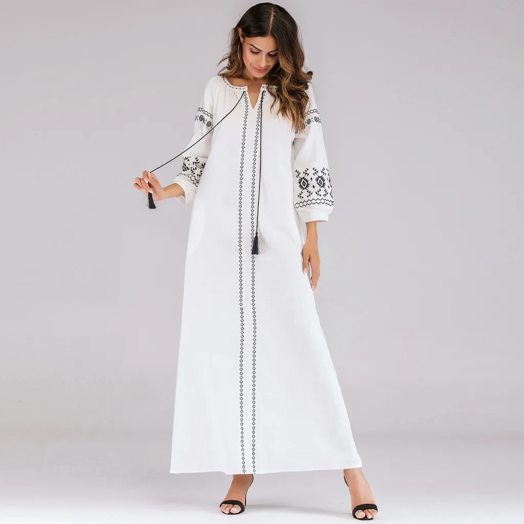 Модное мусульманское платье Abaya в Дубае мусульманская одежда для женщин с