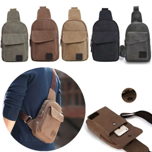 

2019 New Anti-Theft Men Chest Messenger Sling Bag Casual Men Canvas Bag Small Crossbody Bags