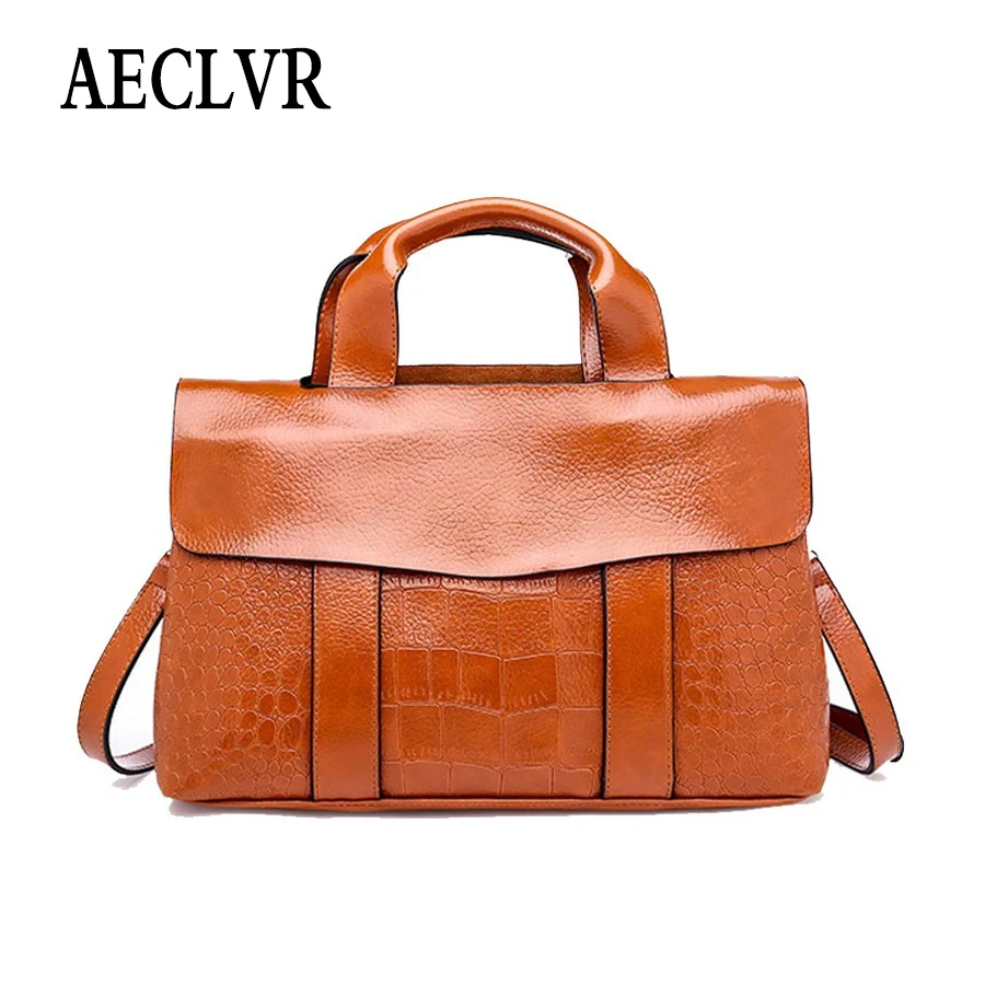 

AECLVR Alligator Pu Leather Crossbody Bags Moto & Biker Fashion Women Shoulder Bag Simple Style All-Match Female Handbags