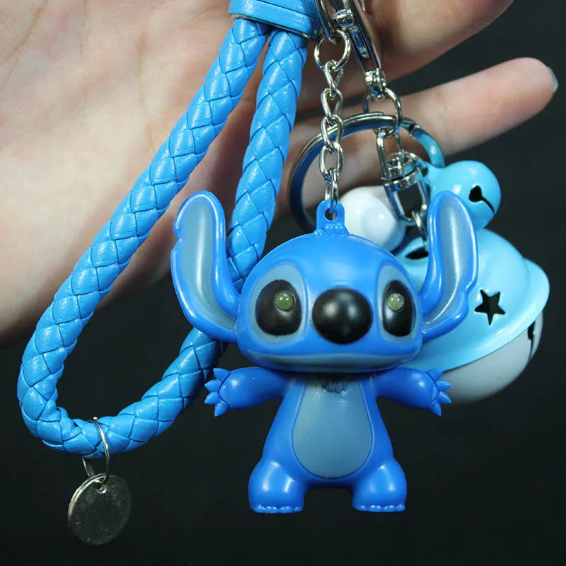

New Style Lilo And Stitch Action Figure Cartoon Anime LED Stitch Keychain Flash Sound Key Ring Novelty Toys Kids Birthday Gifts