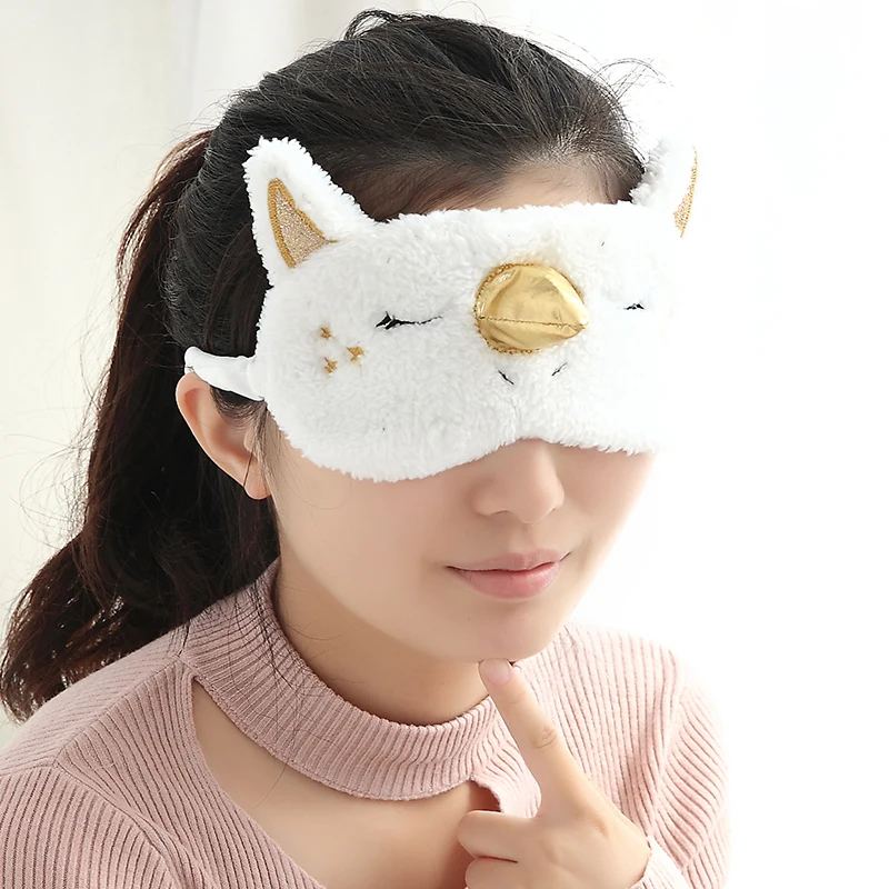 Cute Unicorn Sleeping Eye Mask Cartoon Blindfold Eye Cover Shadow Soft Cover for Girl Kid Teen Traveling Sleep Eyeshade Eye Aid