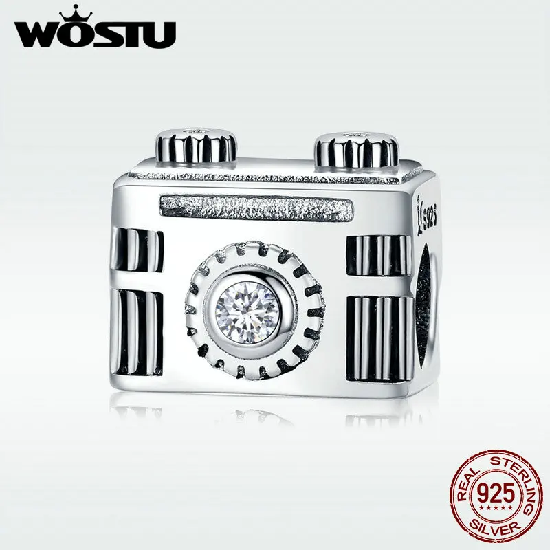 WOSTU популярный 100% 925 пробы Серебряный Винтажный чехол для камеры очаровательный