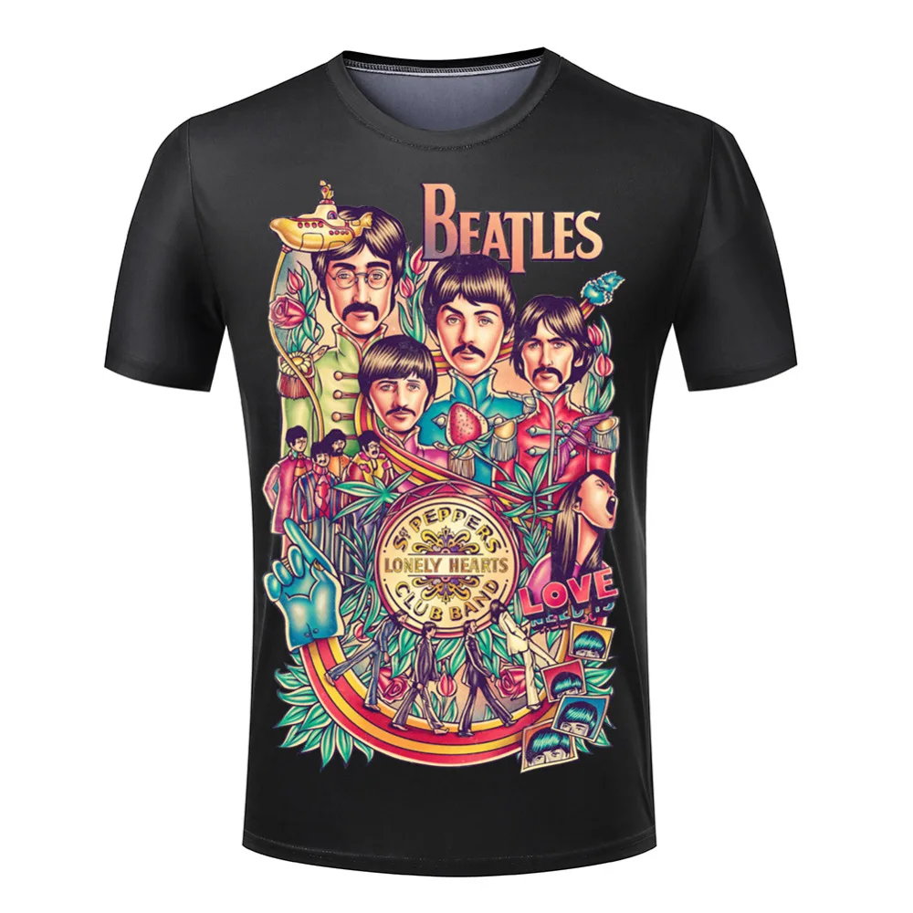 Rock The Beatles Band T Shirts Men Fashion Short Sleeve Tshirts