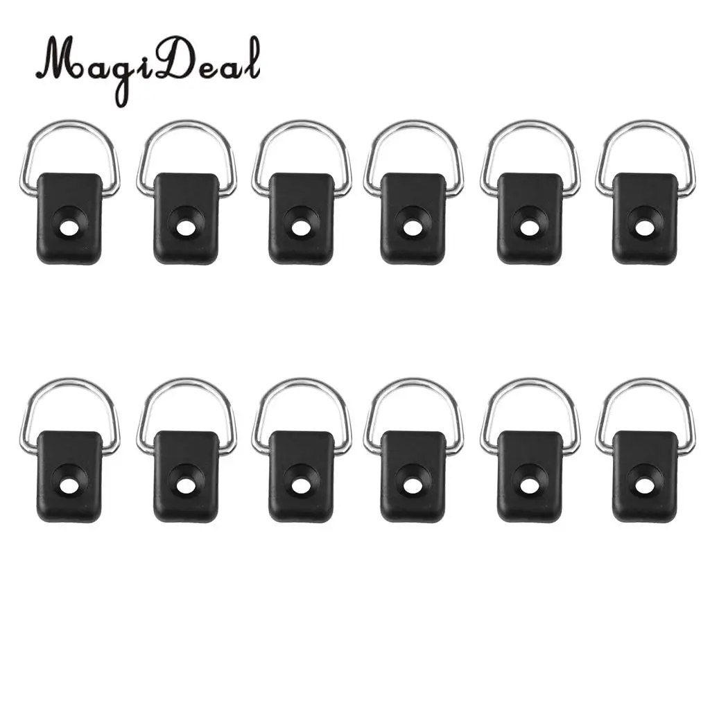 MagiDeal 12 Pieces Safety Kayak D Rings Outfitting Accessory For Boat Canoe Kayak Fishing Rigging Bungee