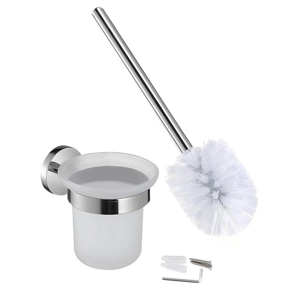 

1set Hot Portable Zinc Alloy Lavatory Brush Toilet Brush & Holder Set Bathroom Supplies Wall Mount Mounted Brush Cup Holders